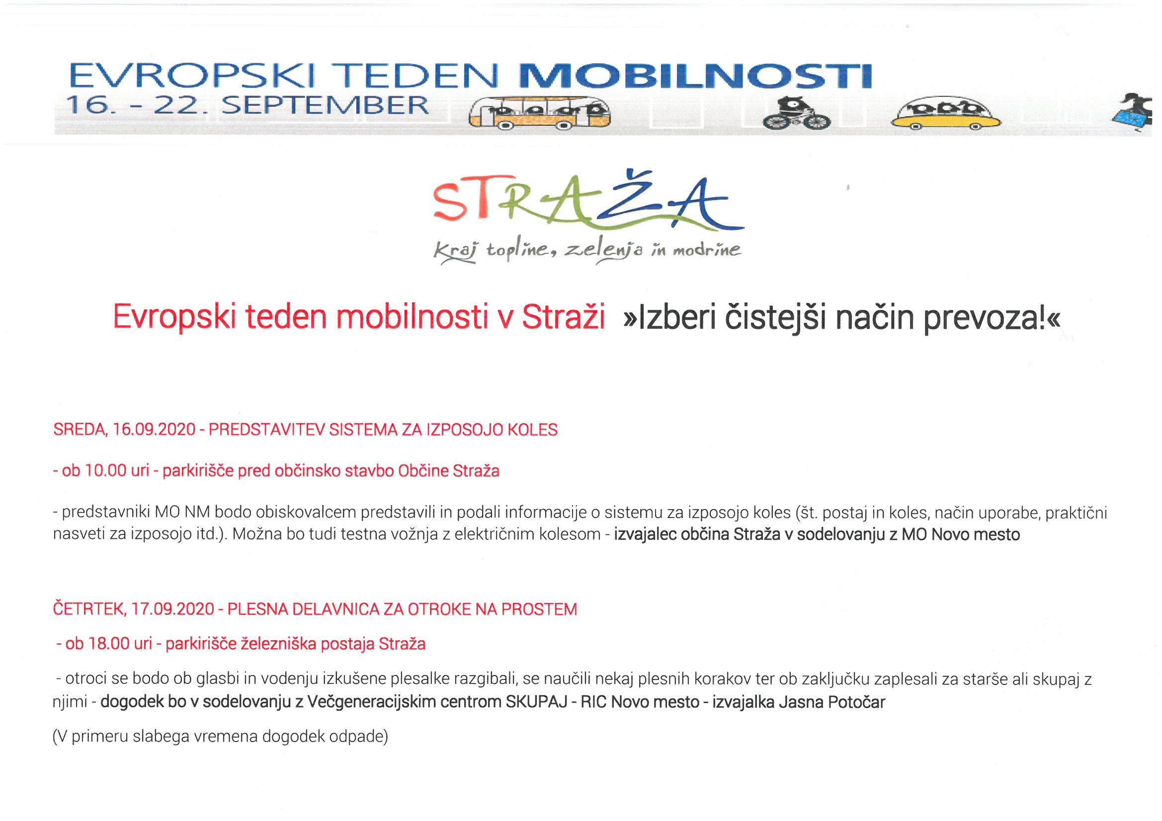 Evropski teden mobilnosti 2020 v Straži 1